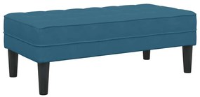 Sofá de Jardim vidaXL com Banco e Almofadas em Veludo Azul em L
