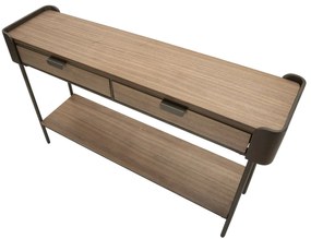 MESA CONSOLA TORONTO CINZENTO E CASTANHO 120X31X72 CM