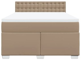 Cama com Molas/Colchão e Luzes Led - 140x200 cm - Couro Artificial Cap