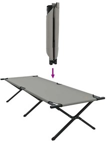 Cama Solar Dobrável com Bolsa Cinza 600D, Tecido Oxford