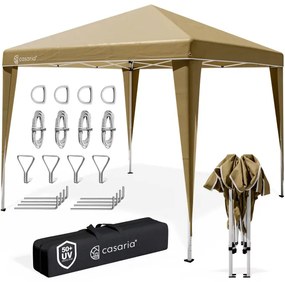 Tenda dobrável Popup Capri festas, eventos, feiras 3x3m com Saco de transporte Bege