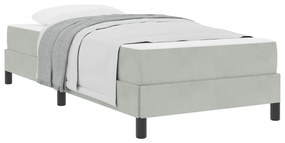 Cama box spring com colchão Cinzento-claro 90 x 190 cm Veludo