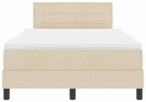 Cama com Box Spring e Colchão com LED Creme 120x200 cm Tecido