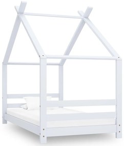 289611 vidaXL Estrutura de cama para crianças 80x160 cm pinho maciço branco
