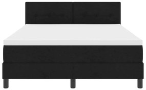 Cama Box com Colchão e LED Preto 140x190 cm Tecido