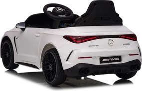 Carro elétrico para crianças AMG CLE 53 12V, Pneus em borracha maciça, bancos em pele sintética Branco