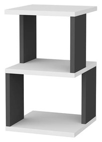 Mesa de Cabeceira Carter – Branco Antracite – 29,6 x 29,6 x 49,4 cm