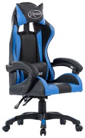 287976 vidaXL Cadeira estilo corrida couro artificial azul