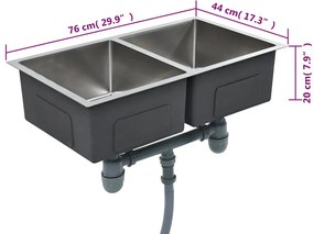 Lava-louça de cozinha artesanal aço inoxidável