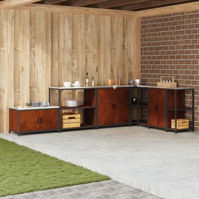 vidaXL Armazenamento de Cozinha Ferro Enferrujado 60 x 50 x 92 cm Aço