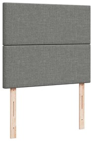 Cama box spring c/ colchão e LED 120x190 cm tecido cinza-escuro