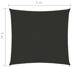 Para-sol estilo vela tecido oxford quadrado 3x3 m antracite