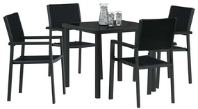 Conjunto de Jantar de Jardim 5 Peças Preto Rattan Sintético