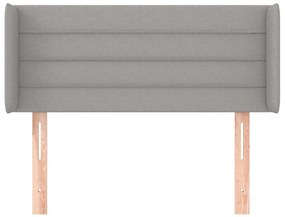 Cabeceira de cama c/ abas tecido 103x16x78/88 cm cinzento-claro