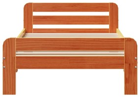 Cama sem colchão 100x200 cm pinho maciço castanho-mel