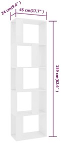 Estante/divisória 45x24x159 cm derivados de madeira branco