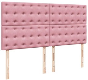 Cama com molas/colchão 180x200 cm veludo rosa