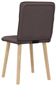 Cadeiras de jantar 2 pcs tecido castanho-escuro