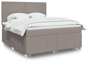 vidaXL Cama com molas/colchão 180x200 cm tecido castanho-acinzentado