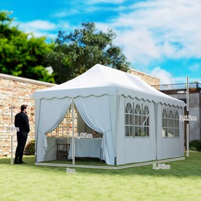 Tenda Dobrável Pop Up Tenda 596x300x315 cm Tenda Dobrável com 6 Parede