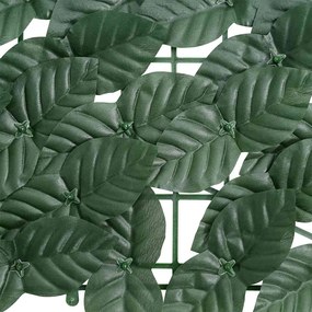 Tela de varanda com folhas verde-escuras 400x100 cm