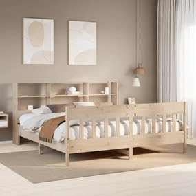 vidaXL Cama sem colchão 200x200 cm madeira de pinho maciça