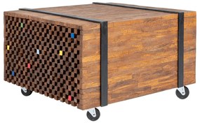 Mesa lateral em teca 60x60x38 cm