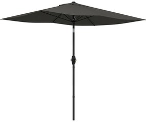 Outsunny Chapéu de Sol de Jardim 300x200x248 cm Proteção UV50+ Inclinável com Teto de Ventilação e Manivela para Terraço Cinza Escuro