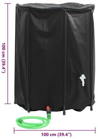 Depósito de água dobrável com torneira 750 L PVC
