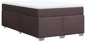 Cama com molas/colchão 120x200 cm tecido castanho-escuro