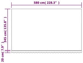 Tecido de substituição p/ toldo 6x3,5 m riscas vermelho/branco
