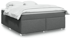 vidaXL Cama com molas/colchão 180x200 cm tecido cinzento-escuro
