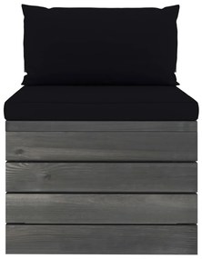 2 pcs conjunto lounge de paletes com almofadões pinho maciço