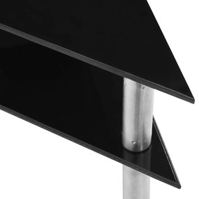 Estante de cozinha 49,5x35x26 cm vidro temperado preto