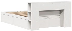 Cama sem colchão 160x200 cm madeira de pinho maciça branco