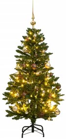 3210085 vidaXL Árvore Natal artificial articulada 150 luzes LED e bolas 120 cm