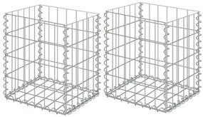vidaXL Cestos gabião 2 pcs aço galvanizado 30x30x40 cm