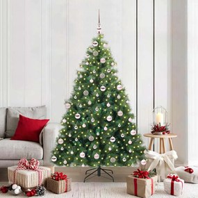 vidaXL Árvore de Natal Artificial com 300 LEDs Verde 180 cm PE e PVC