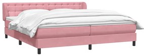 Cama com molas colchões 200x210 cm veludo rosa