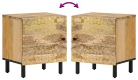 Mesas de cabeceira 2 pcs 40x33x46 cm madeira mangueira maciça