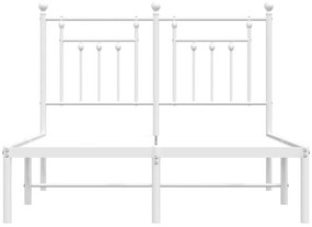 Estrutura de cama com cabeceira 135x190 cm metal branco