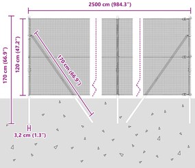 Cerca de Arame Soldado com 13 Postes Verde 1.2x25 m Aço