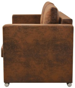 Sofá de 2 lugares 137x73x82 cm camurça artificial