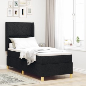 Cama Box com Colchão vidaXL Preto 80x200 cm Tecido