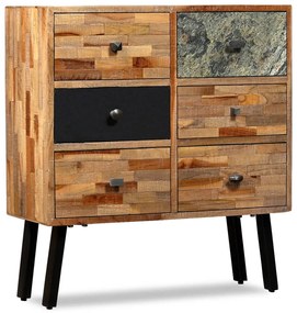 Móvel lateral com 6 gavetas teca reciclada maciça 70x30x76 cm