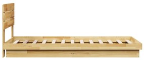 Estrutura cama cabeceira sem colchão 75x190 cm maciça carvalho