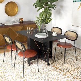 Mesa de Sala de Jantar Dobrável (CADEIRAS NÃO INCLUIDAS) com Rodas Mesa Multifuncional para Sala de Jantar 120x80x73 cm Preto