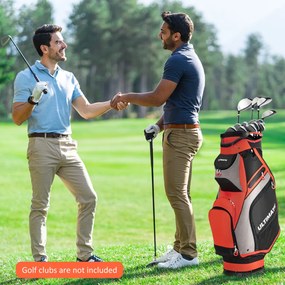 Saco para golfe Bolsa leve e portátil com 14 divisórias, 7 bolsos, capa para chuva, 42 x 31 x 91,5 cm  Vermelho alaranjado