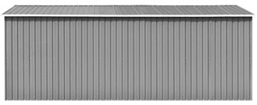 Abrigo de jardim 257x489x181 cm metal cinzento