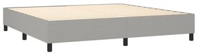 Estrutura de cama sem colchão 200x200 cm tecido cinzento-claro